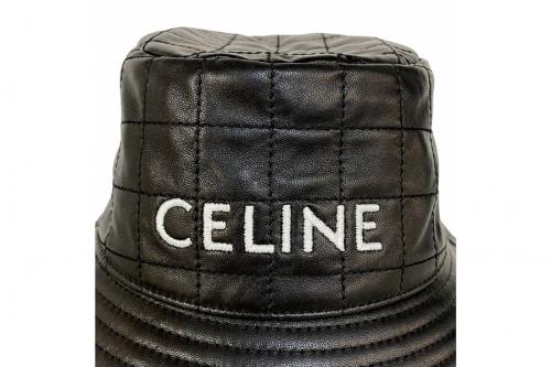 レザーバケットハットのCELINEレザーバケットハット