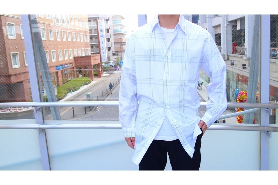 RAF SIMONS/ラフシモンズ】よりホワイトチェックシャツ/white checked