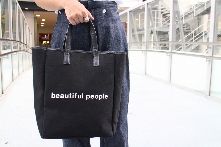 beautiful people キャンバスロゴトートバッグ