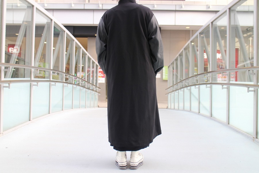 LEANN/リーン】よりエコレザースリーブロングブルゾン(Faux leather 