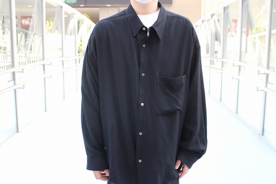 Graphpaper / グラフペーパー | 2020SS | VISCOSE REGULAR COLLAR BIG SLEEVE SHIRT レーヨン ビッグシャツ | 0 | グレー | メンズ