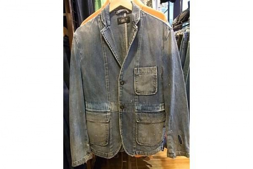 ダブルアールエルの加工デニムジャケット