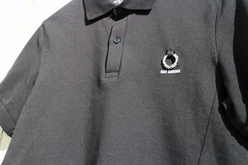 ローレルロゴ鹿の子ポロシャツのブラック