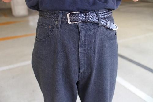 オーラリーのハードツイストデニムワイドパンツ