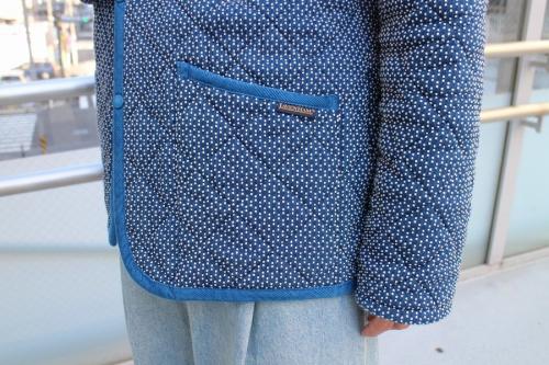 藍染刺し子キルティングジャケットのブルー