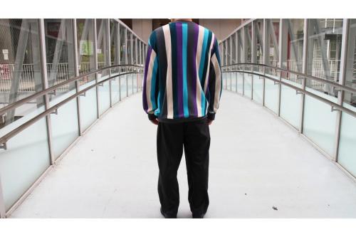 マルチストライプカーディガンのマルチカラー