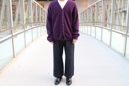 モスステッチカーディガンのパープル