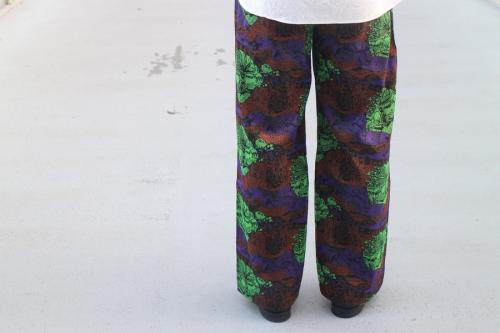 ジャガードワイドパンツのマルチカラー