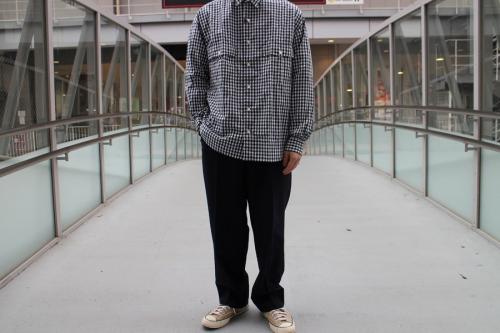 ポータークラシックのロールアップギンガムチェックシャツ