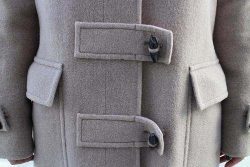 パッチポケットダッフルコートのベージュ