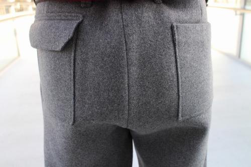 カットオフメルトンパンツのグレー