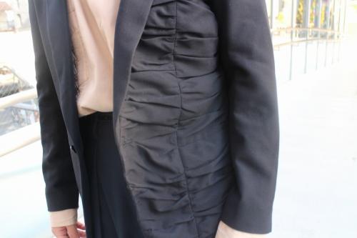 ギャザーミックスアップジャケットのブラック