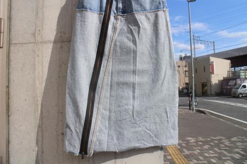 リメイクデニムスカートのインディゴ