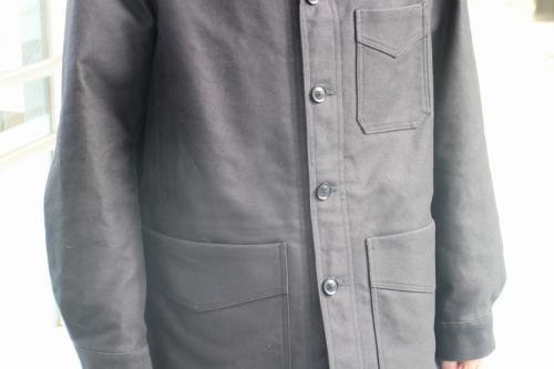 フレンチモールスキンコートのブラック