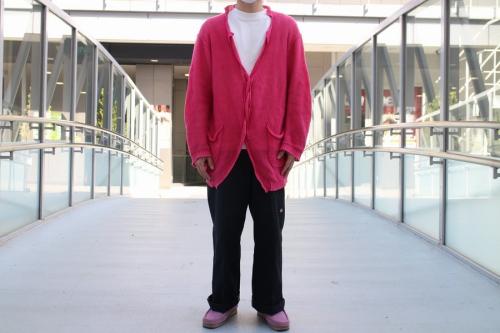 ヨウジヤマモトプールオムのラペルデザインニットカーディガン