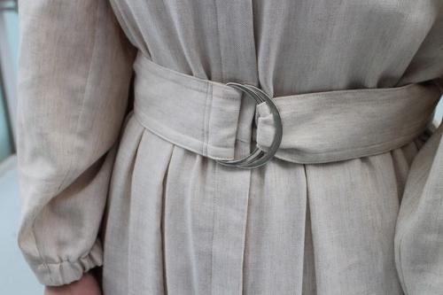 プリーツシャツワンピースのアイボリー