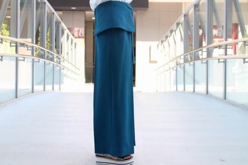 ダブルクロストラウザーパンツのグリーン