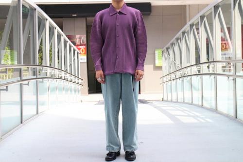 オムプリッセイッセイミヤケ　24SS コーチジャケット　ベージュ サイズ2 オムプリッセイッセイミヤケ 24SS コーチジャケット ベージュ