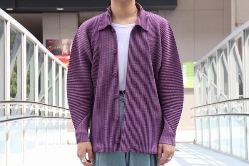 プリーツメッシュコーチジャケットのパープル