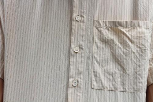 ウォッシュドフィンクスツイルハーフスリーブシャツのWASHED FINX TWILL HALF SLEEVED BIG SHIRTS
