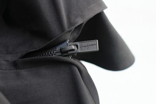 Fファスナーシャツのウールギャバロングコート