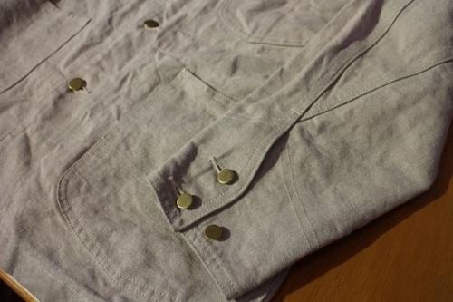 カバーオールのリネンキャンバス