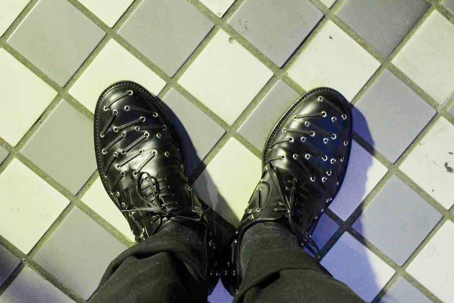 DIOR HOMME○ハトメデザインダービーレザーシューズ[2017.04.05発行