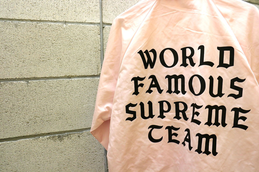 当日出荷対応品 WORLD Supreme 20ss FAMOUS ピンク コーチジャケット ナイロンジャケット