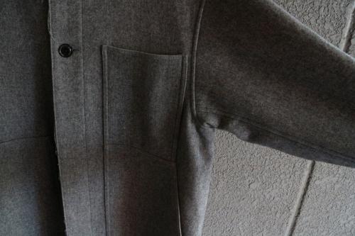 HOODED COATのウールロングコート