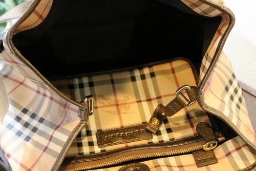 ロゴチェックトートバッグ