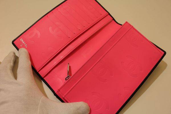 Chanel 長財布 ピンク キルティングデザイン