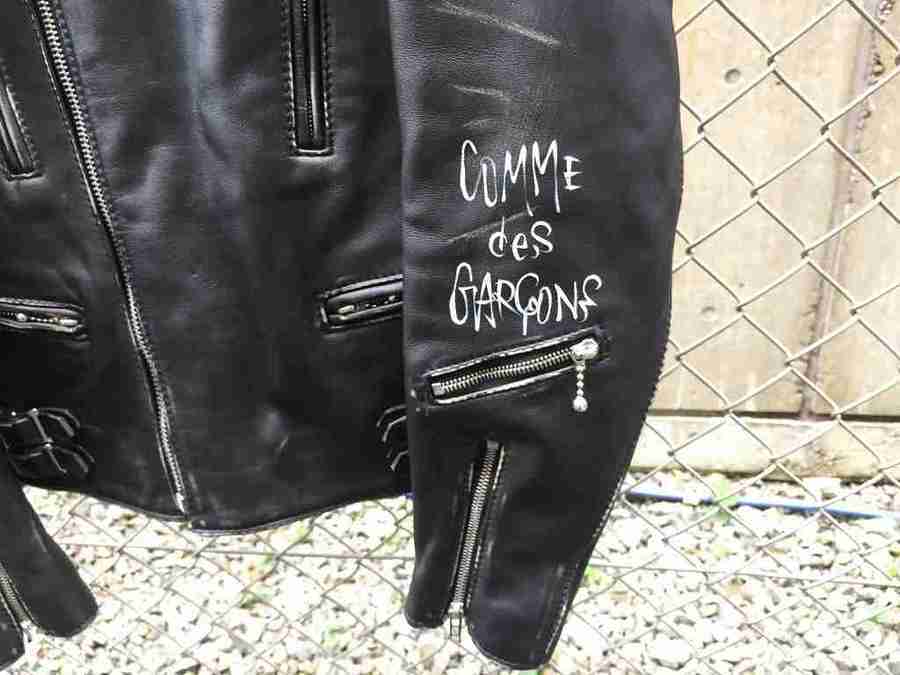 ゲリラ価格青山店限定COMME des GARÇONS ルイスレザー黒ライダース