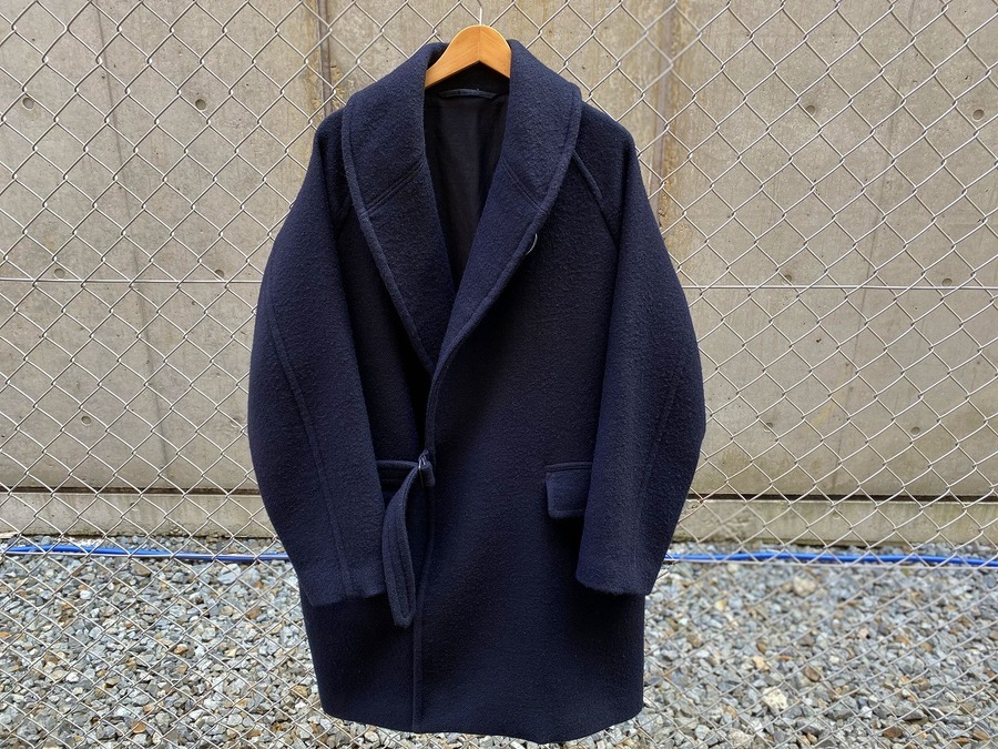 COMOLI コモリ ウールショールカラーコート ネイビー 3 18AW | www