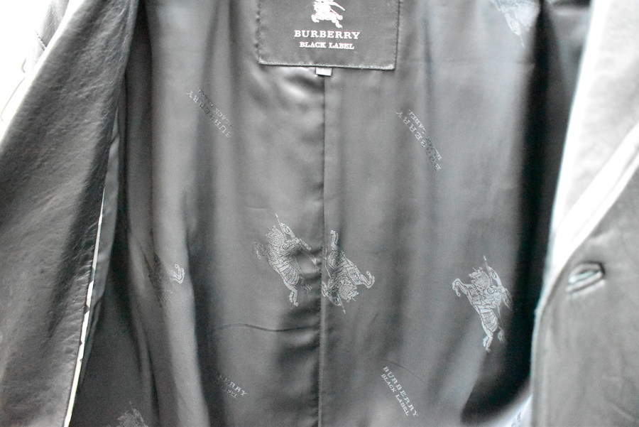 BURBERRY BLACK LABEL/バーバリー ブラック レーベル】 レザーコート