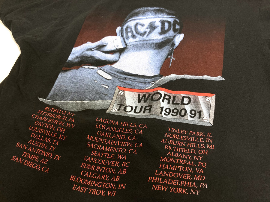 買取強化ブランド【FRUIT OF THE LOOM/フルーツオブザルーム】90's AC/DCバンドTシャツ入荷しました[2021.04.30発行]
