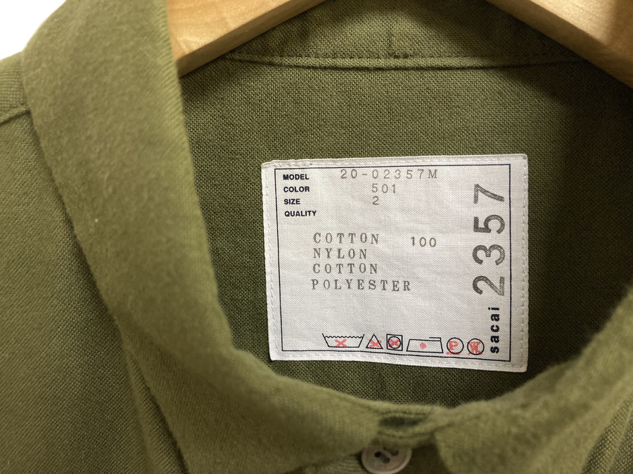 人気ブランド【sacai/サカイ】20SS Nylon Twill Cotton Shirtが