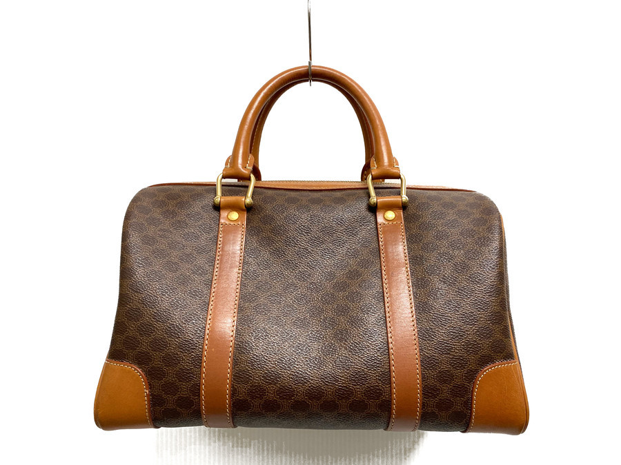CELINE セリーヌ マカダム柄 ボストンバッグ レザー ボストンバッグ