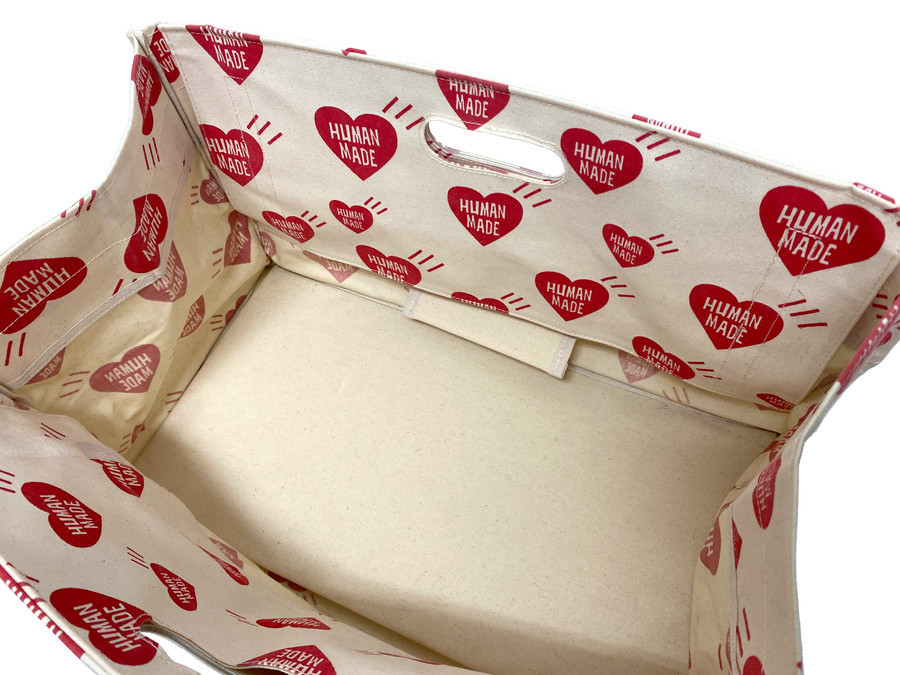 人気ブランド【HUMAN MADE/ヒューマンメイド】HEART LOGO BOX TOTE BAG