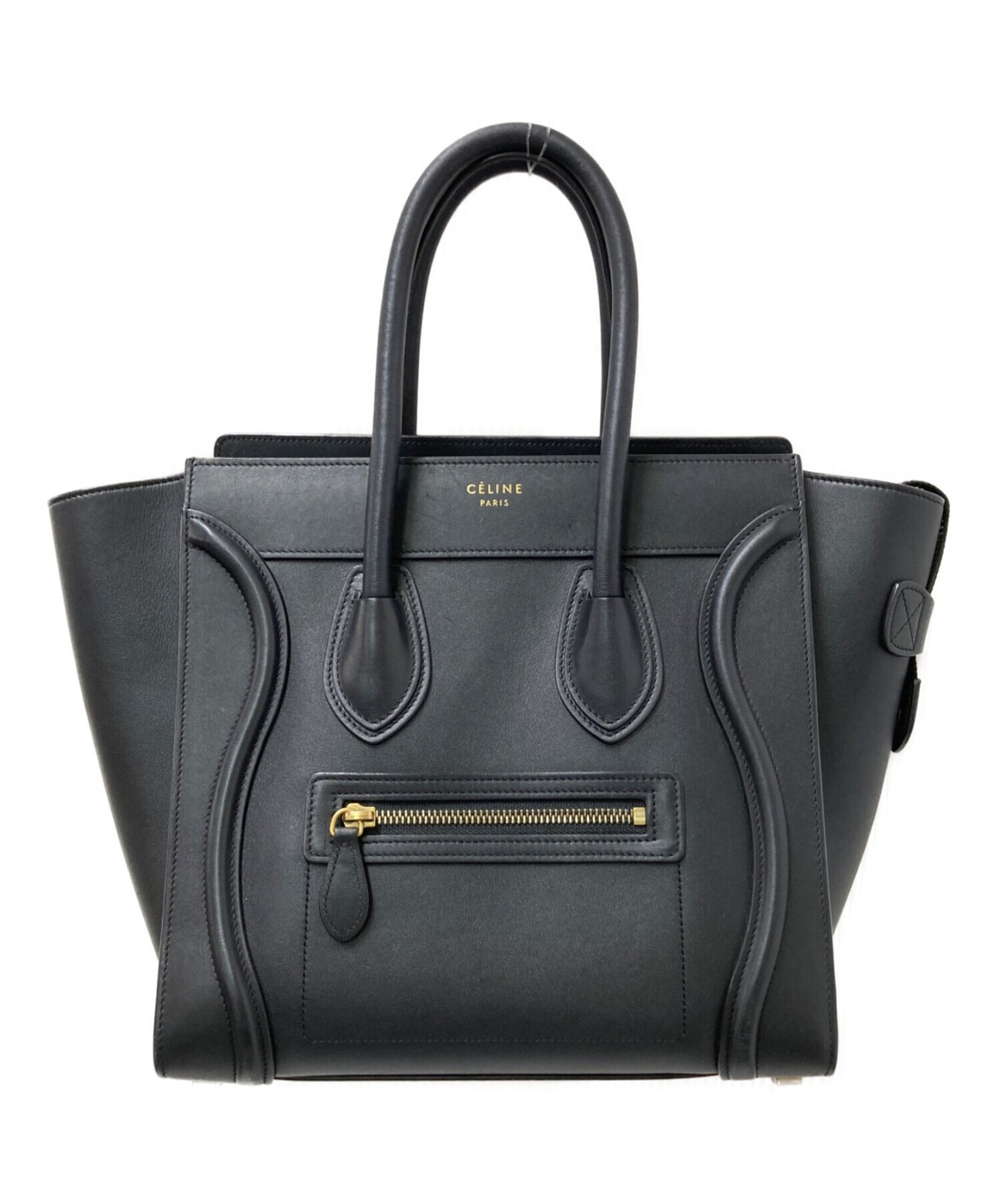 CELINE ブラック ロゴハンドバッグ 世界中のファッショニスタを魅了し続ける不朽の名作アイコンバッグ