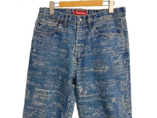 20SS Checks Embroidered Jean Blueのデニム