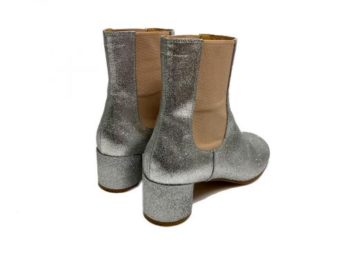 エムエムシックス メゾンマルジェラのグリッターアンクルサイドゴアブーツ