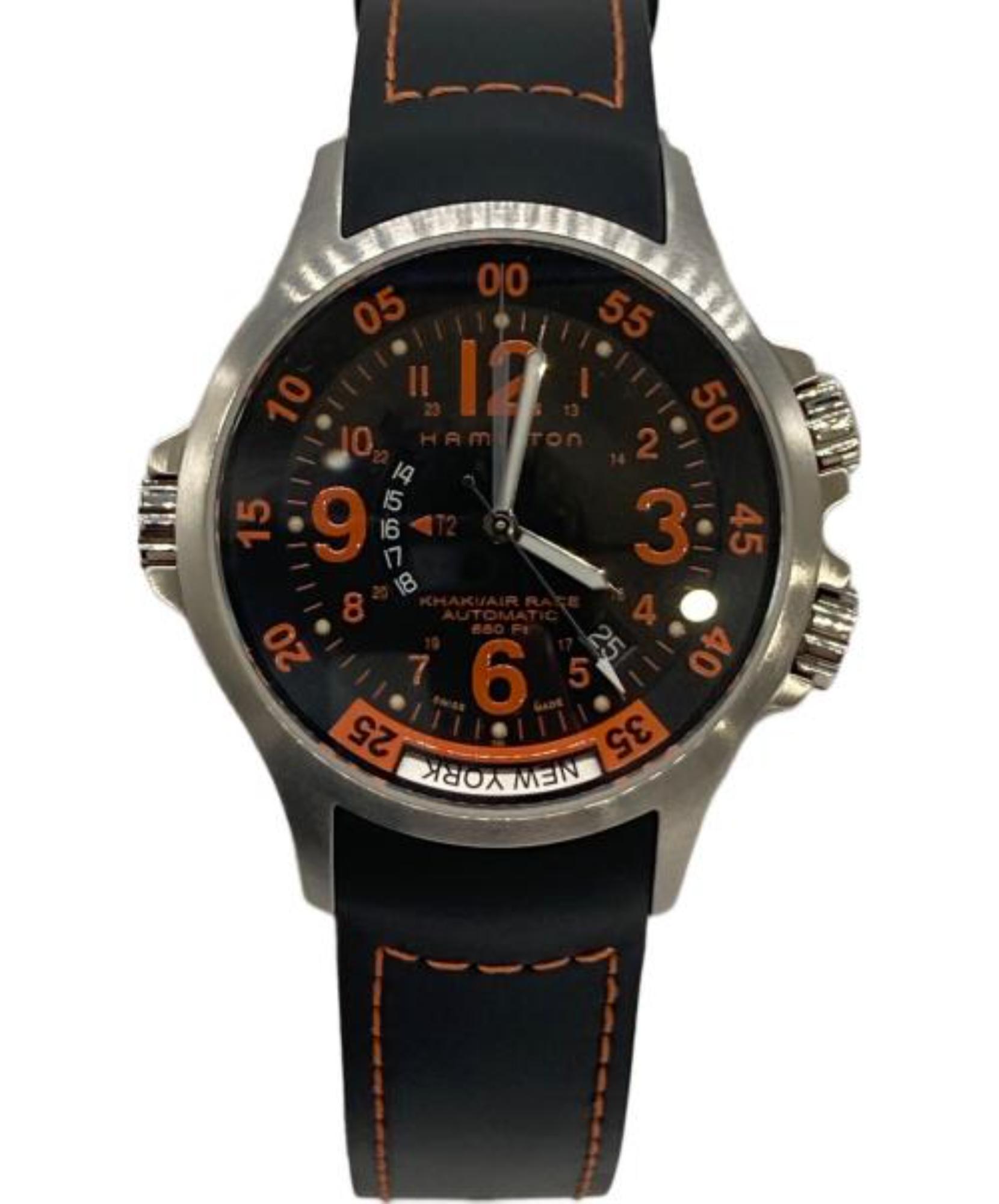 HAMILTON カーキGMT 自動巻き メンズ 稼働品 HAMILTON / ハミルトン】カーキ GMT エアレース|大空へのロマンと機能