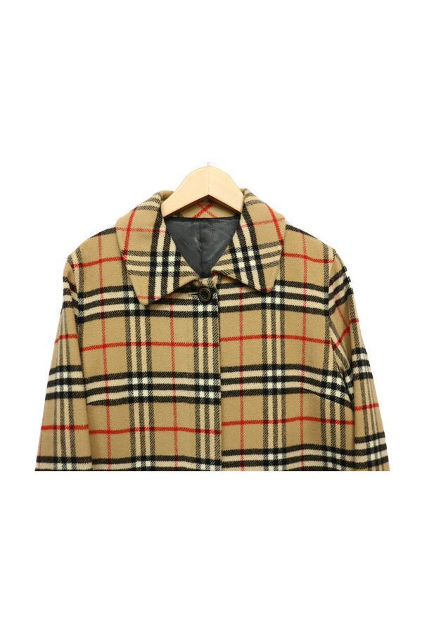 BURBERRY BLUE LABEL(バーバリー)】ノバチェックウール比翼コート 入荷 