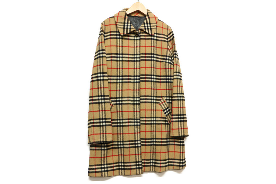 BURBERRY BLUE LABEL(バーバリー)】ノバチェックウール比翼コート 入荷 