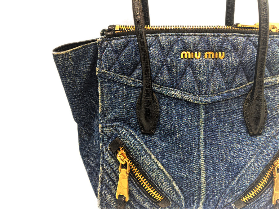MIUMIU バッグ ショルダー トートバッグ 2way デニム ジャガード