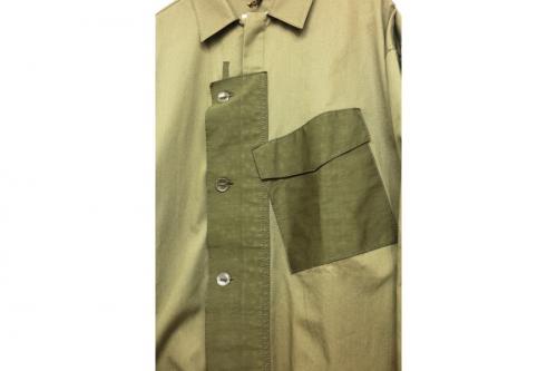 OAMN601531の素材切替長袖シャツ