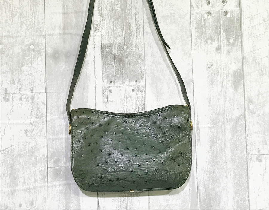 GUCCI グッチ ヴィンテージ ショルダーバッグ オーストリッチ B346】GUCCI ヴィンテージ グッチ オーストリッチ ポシェット