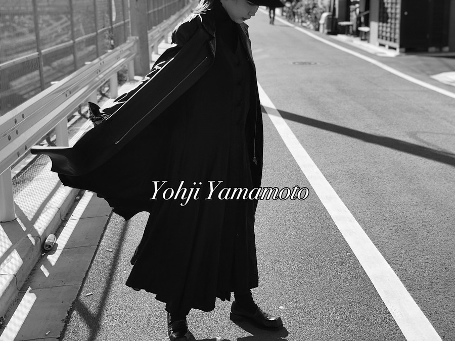 YOHJI YAMAMOTO/ヨウジヤマモトより千鳥格子切替ジップレザーコートの