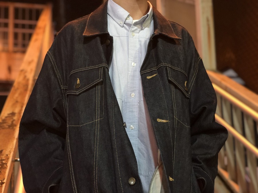 国内発送 WASHED FACETASM RIB DENIM WEAR JACKET JACKET/3/デニム