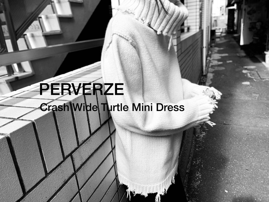 PERVERZE/パーバーズ Crash Wide Turtle Mini Dress/ ニット
